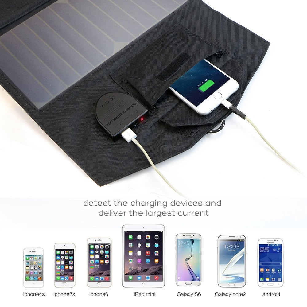 Flexible Foldable Solar Panel 5V 18V Solar Battery Charger 21W Phone Charger