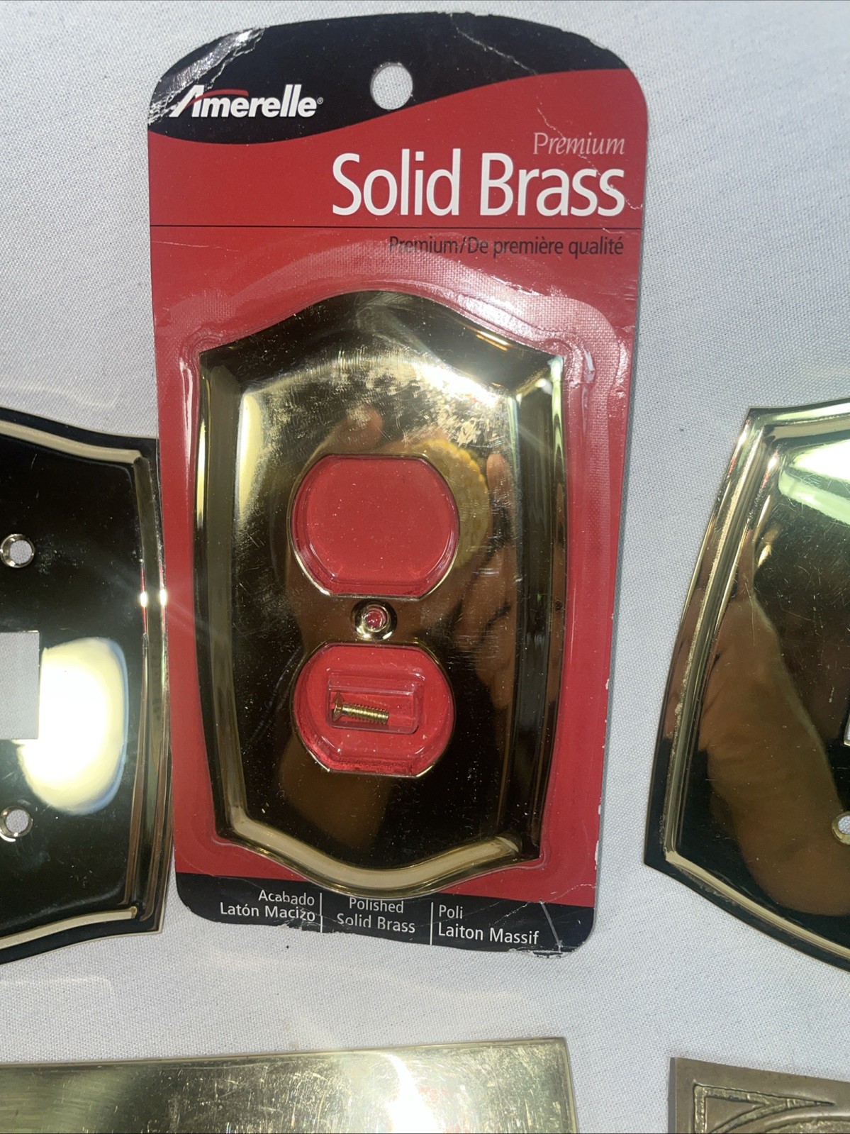 Large Lot Brass Plated Standard Wall Light Switch Plate Covers Pre Owned
