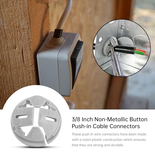 Pcs 3/8 in. – 1/2 in. Non Metallic Button Push-in Bulk Connector, Plastic 35