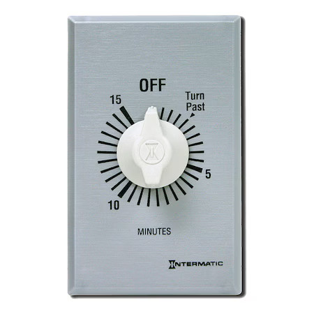 Intermatic Ff315m Timer, Spring Wound, 15 Min, Spdt, Silver