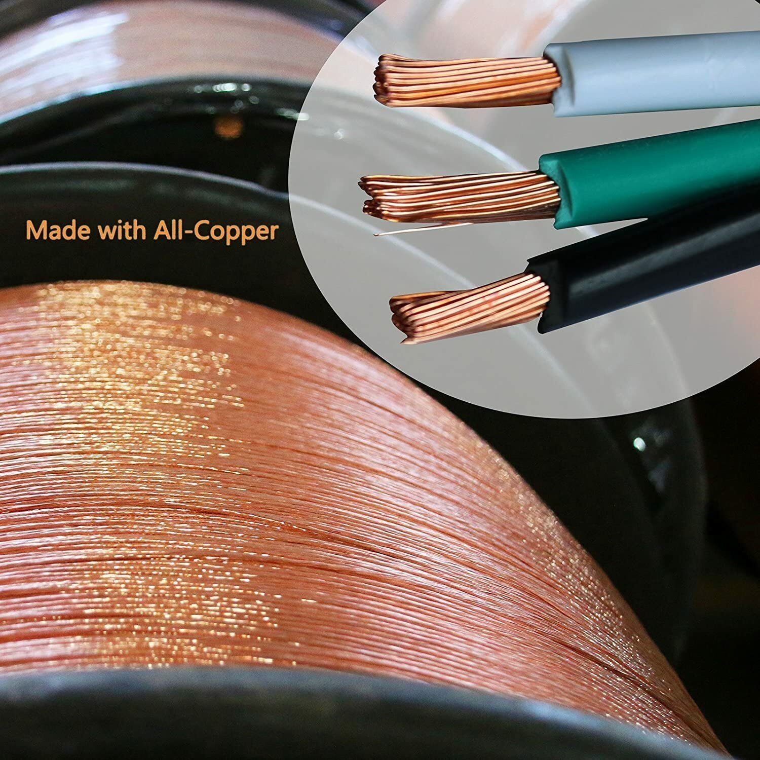 20Ft Extension Cord With 125 Volts At 13 Amps -16 AWG Power Extension Cable Cord