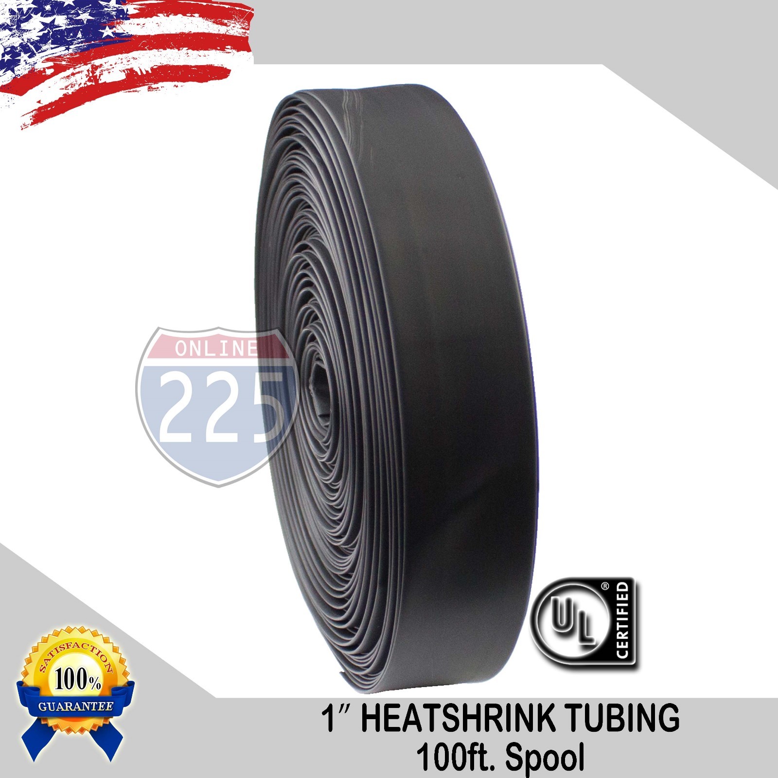 ALL SIZES 1 -100 FT Black Polyolefin 2:1 Heat Shrink Tubing Wire Sleeving UL LOT