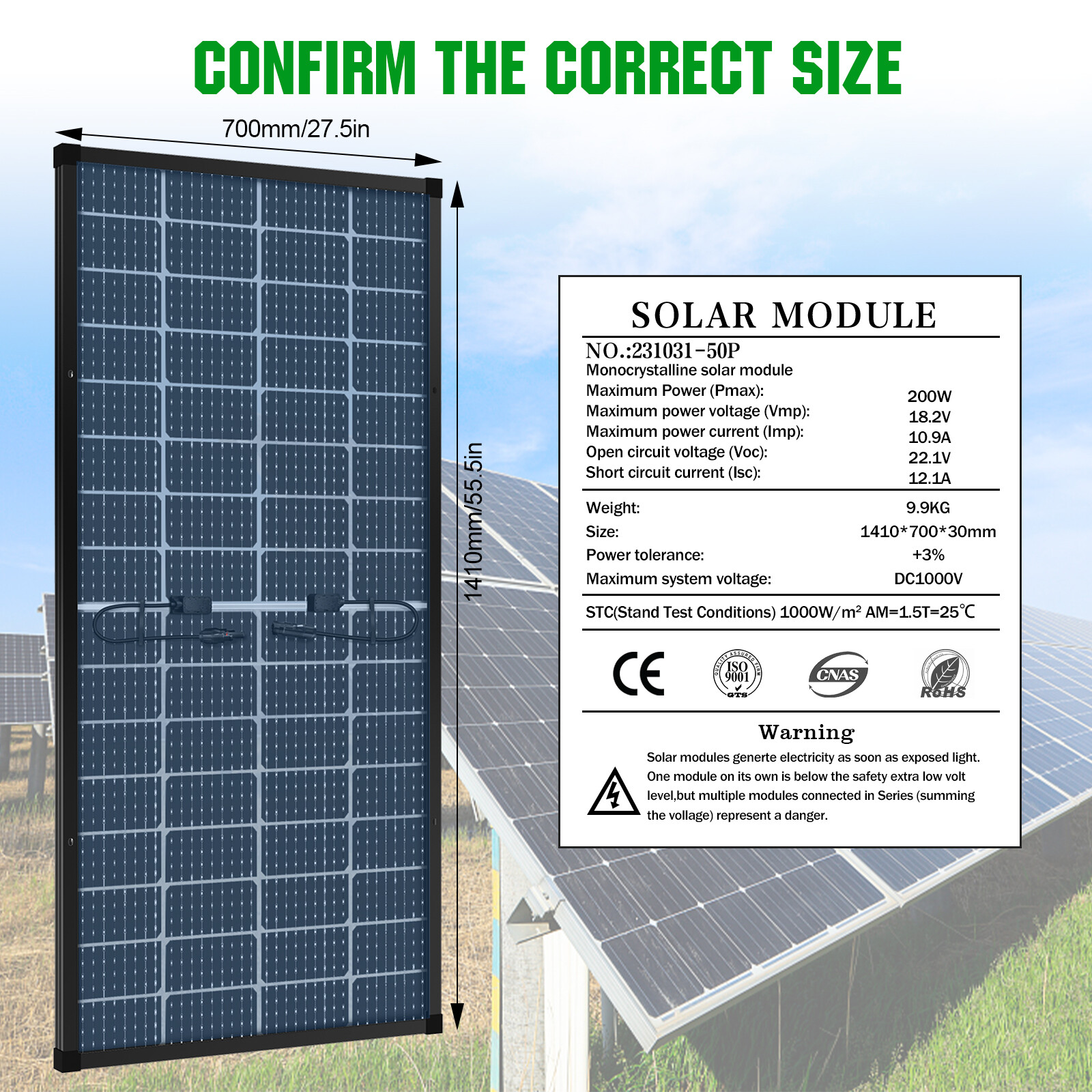 100W 150W 200W 300W 400W Watt Solar Panel Mono Home Charging RV Camping Battery
