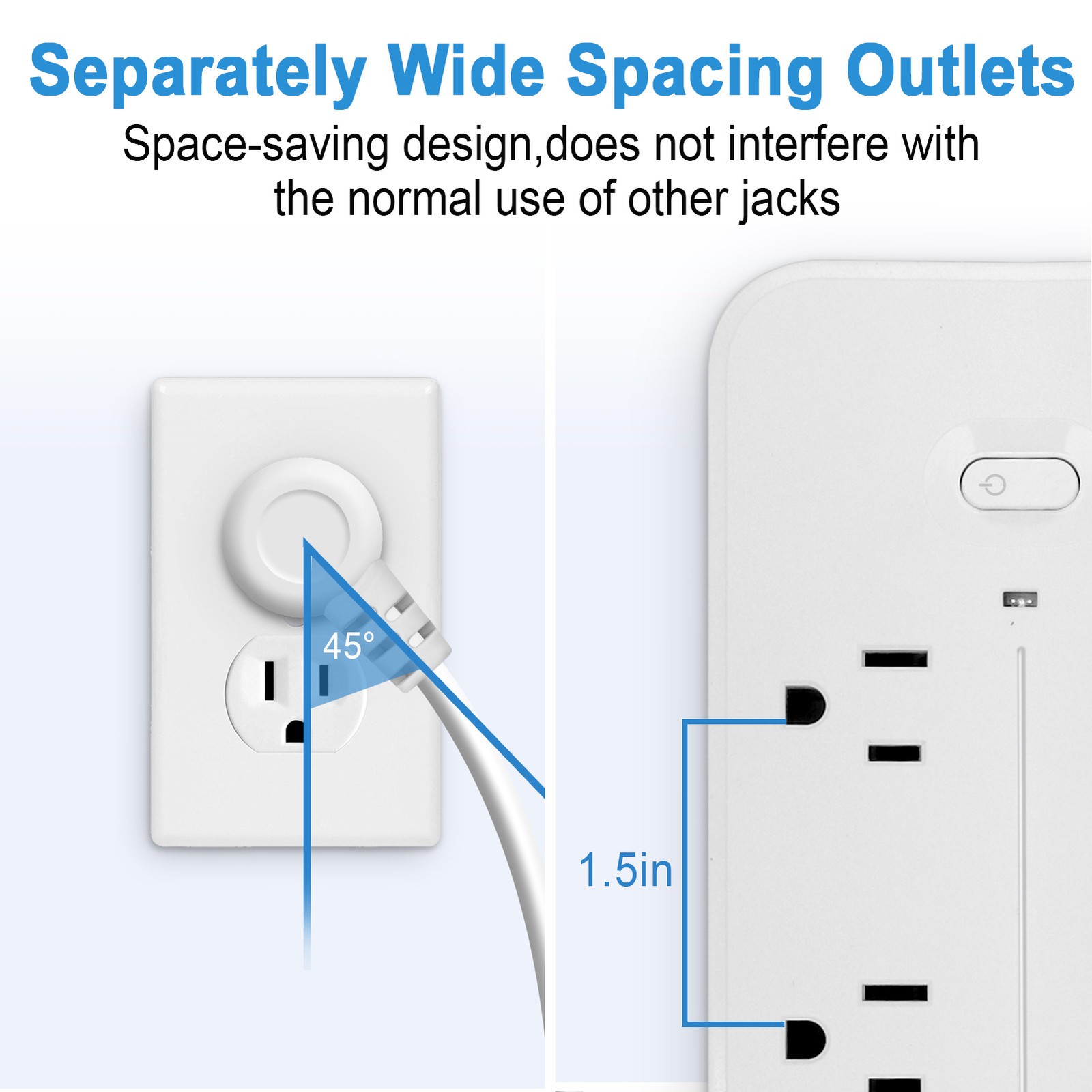 1-10-in-1 Protector Power Strip With USB Ports 3.9 Ft Cord YIPO