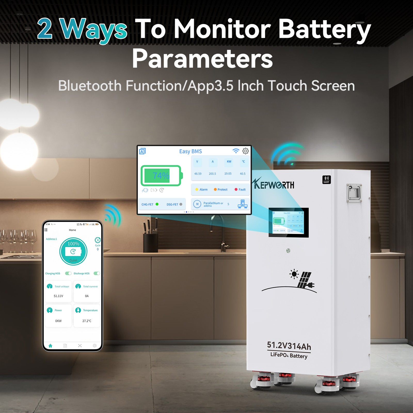 7X 48V 314Ah 16kWh Lithium Battery LiFePO4 Bluetooth 200A BMS RV Solar Off-grid