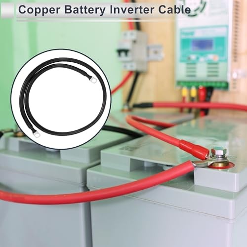 1 Pc Universal Battery Inverter Cable 3/8″ Lug 3FT Battery Cable 4 AWG Gauge