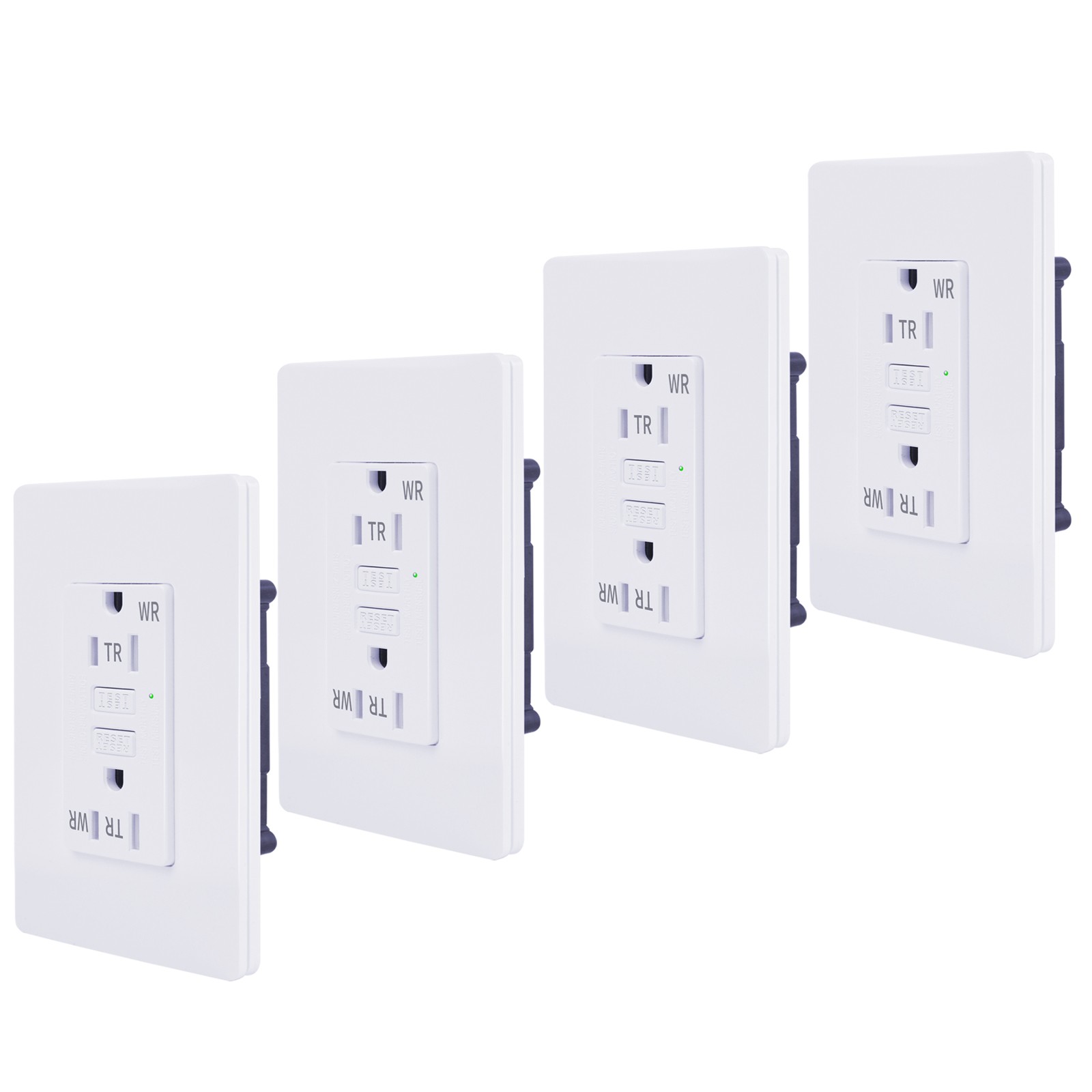 8PK Slim Design GFCI Outlet 15A Residential & Commercial Grade Wet Location Use