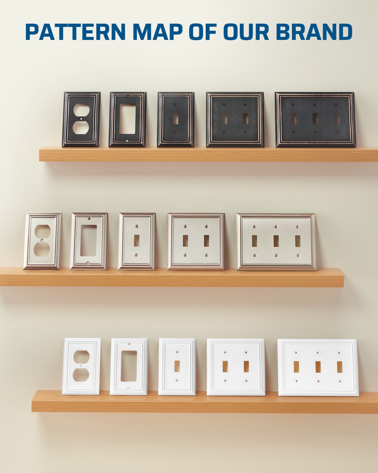 DEWENWILS Duplex Outlet Covers, Brushed Nickel Outlet Wall Plates,Metal,2 Pack