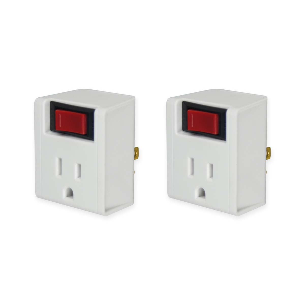 Grounded Single Port Power Adapter with On/Off Switch, 3-Prong Plug Outlet Switc