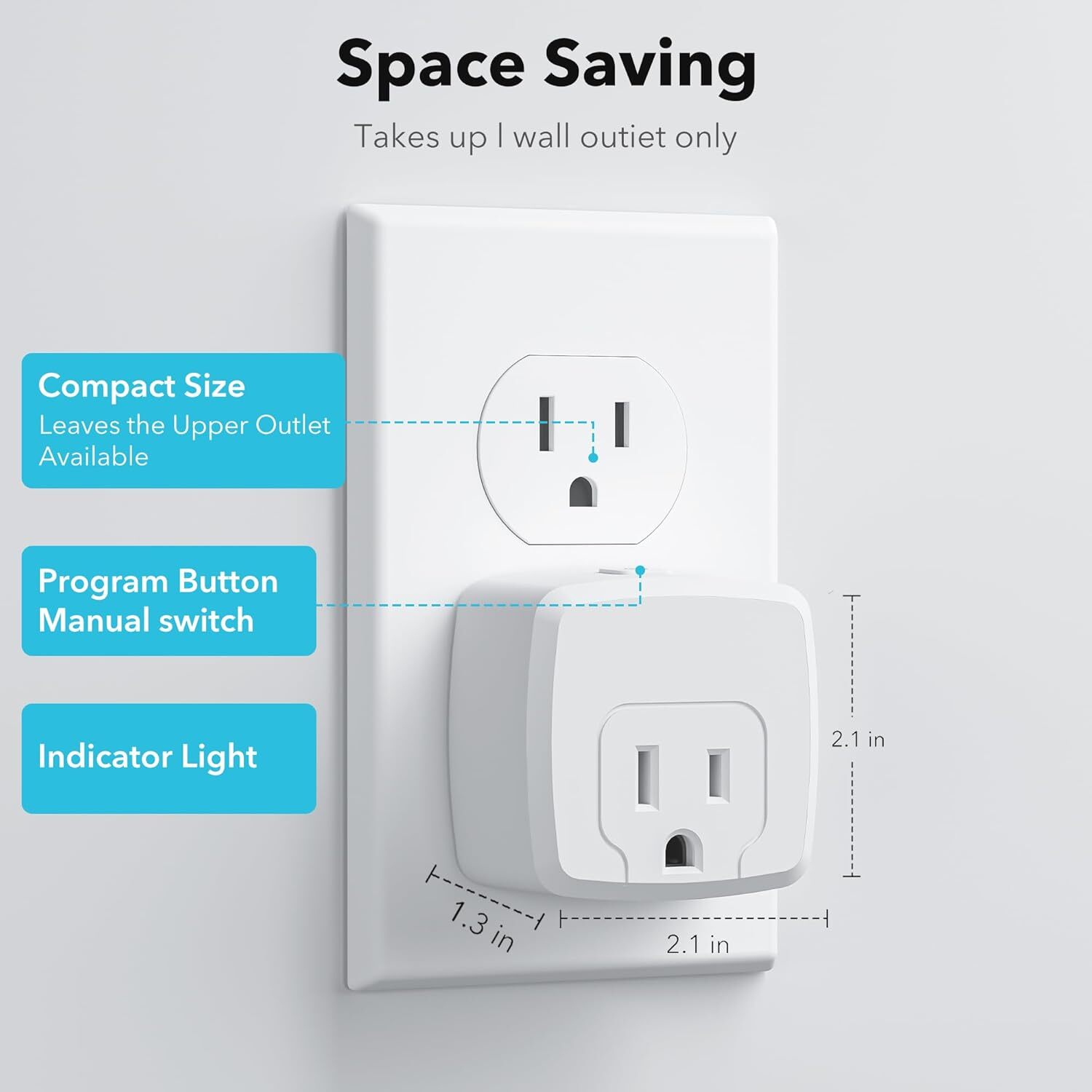 HBN Remote Control Outlet with 100FT RF Signal, Wireless On Off Switch Plug