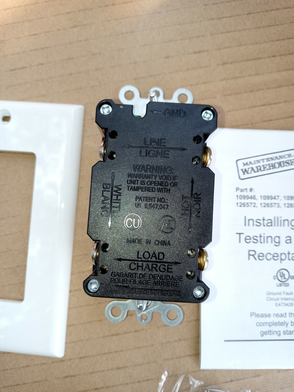 10 PACK 15AMP SELF TEST GFCI RECEPTACLE 125V BACK SIDE WIRED WHITE 109946