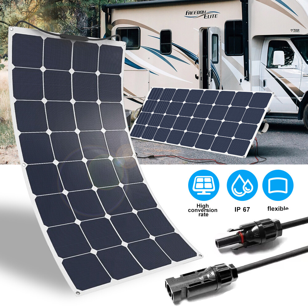 100W 200W 300W Flexible Mono Solar Panel 12V Portable for RV Camping Home Boat