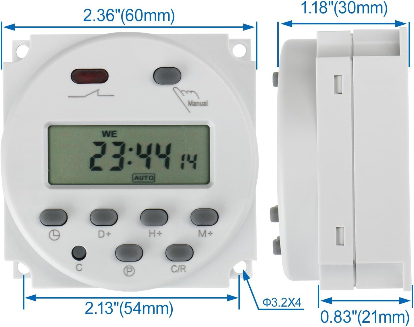 Time Switch Relay,Digital LCD Programmable Timer,12V DC/AC Input,200-250V 16A Ou