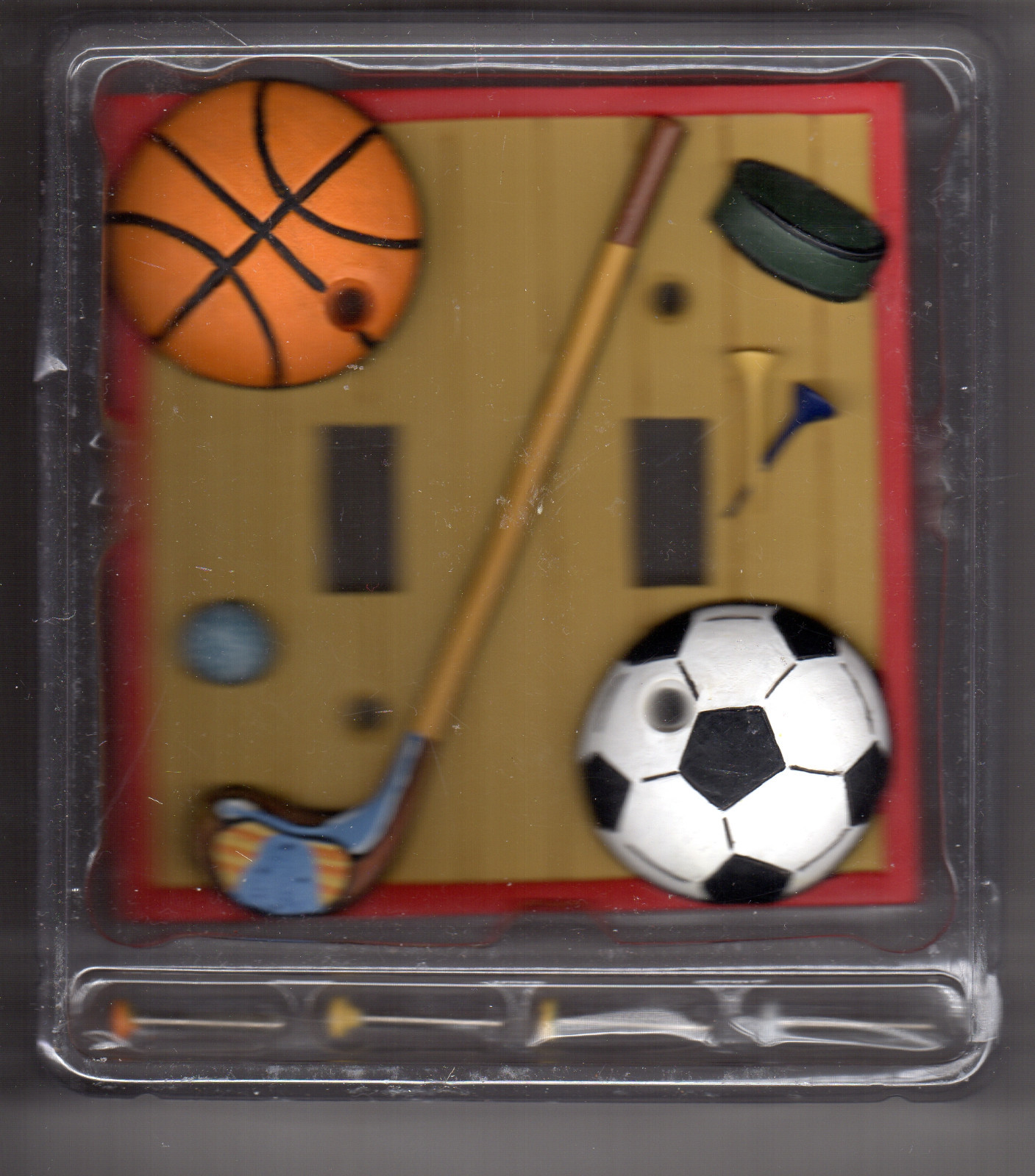 Borders Unlimited 3D Double Toggle Switch Wall Plate Cover Let’s Play Ball Ceram