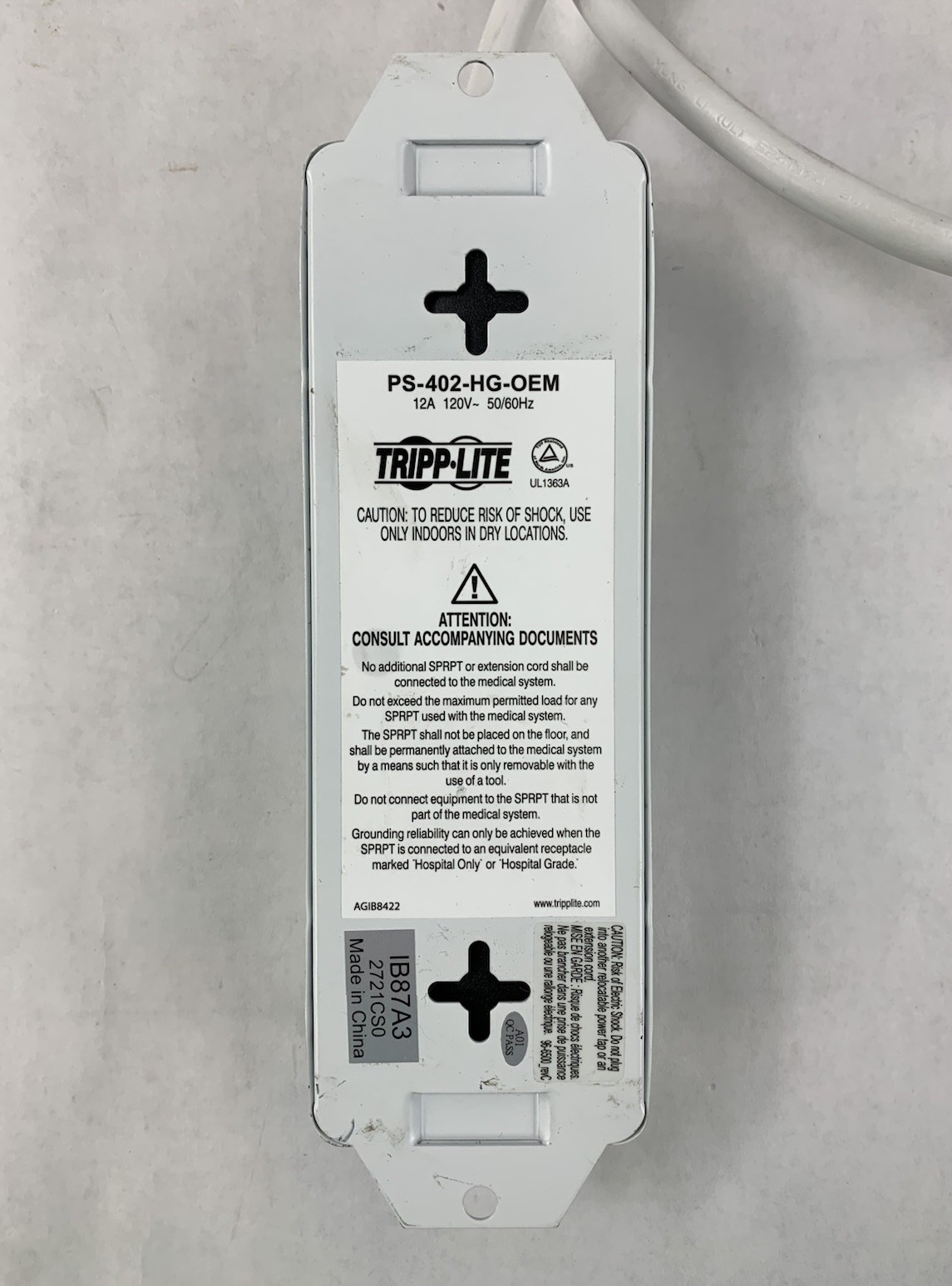 Tripp Lite PS-402-HG-OEM 12A 120V 4-Outlet Power Strip