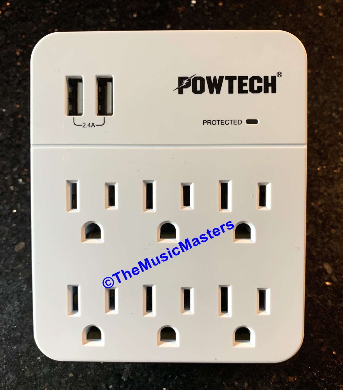 UL Surge Protector 6 Outlet Power Splitter Electrical Outlet Adapter 2 USB Ports