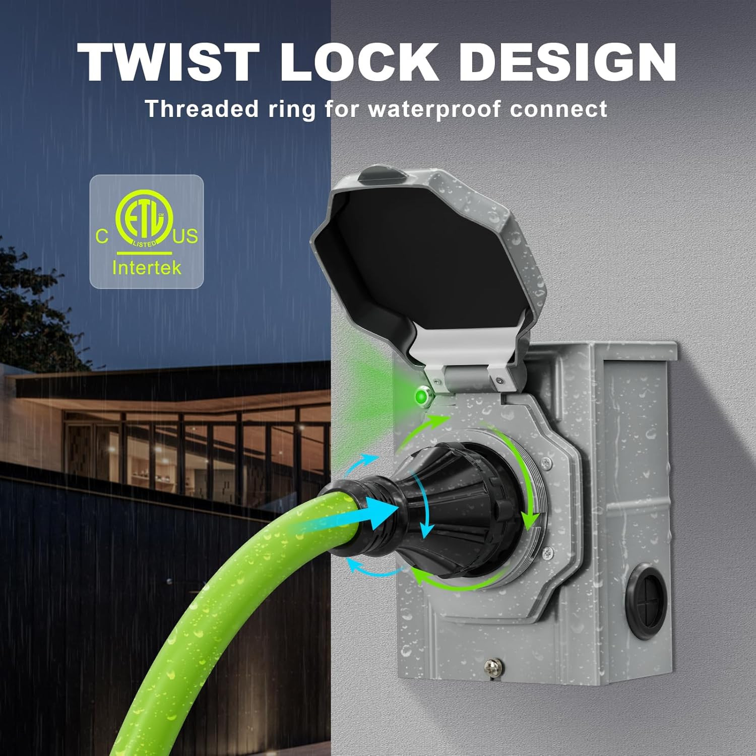 50 Amp Generator Cord, 50 Feet 50A RV Extension Cord with Twist Locking Connecto