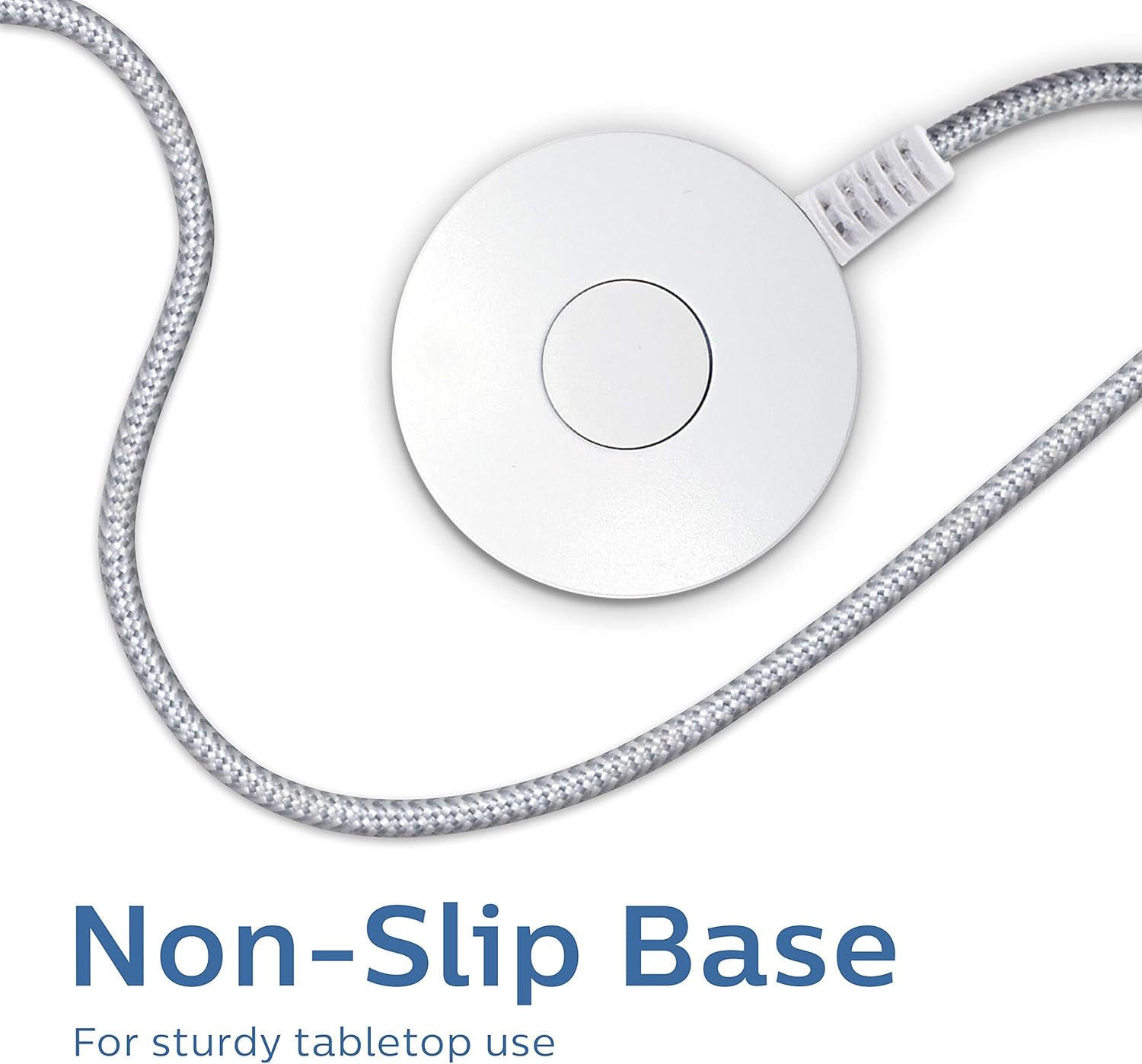 Grounded Plug with Braided Cord, 6 Ft Long Power Cable, On/Off Switch, for Table