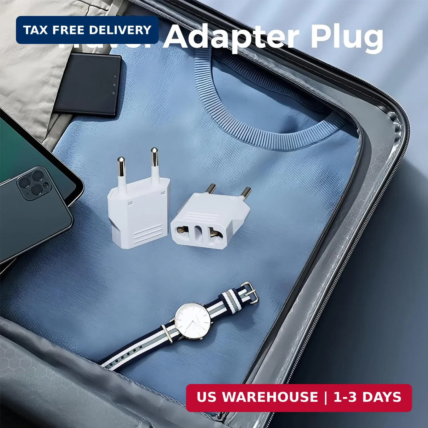 8 Pack European Travel Plug Adapter, US to Europe Plug Adapter, Type C Wall O…