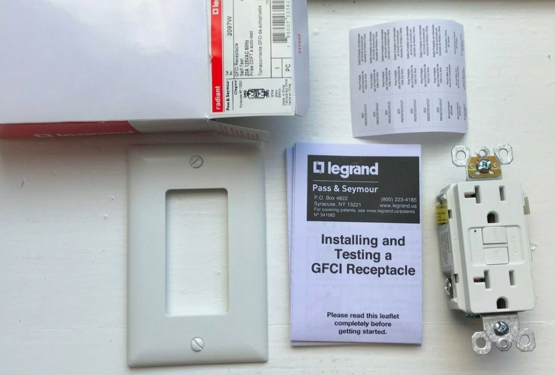 7 PCS Legrand-1597TRW Tamper-Resistant GFCI Outlet 15A 125V – White