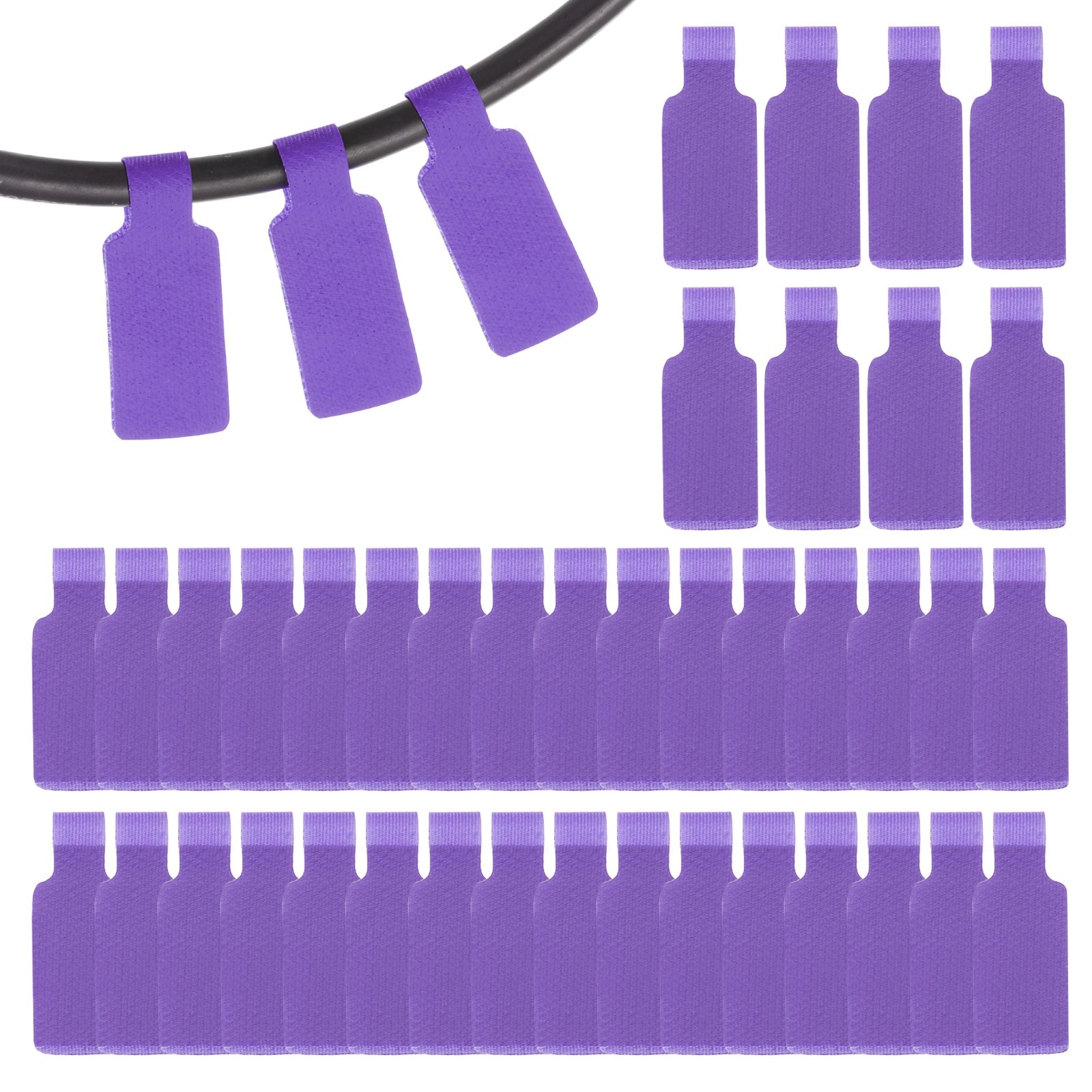 48 Pcs 1.8″ Rectangle Cable Labels Tags Purple