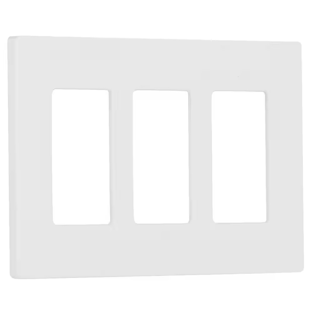 Claro 3 Gang Wall Plate for Decorator/Rocker Switches, Gloss, White (CW-3-WH) (1