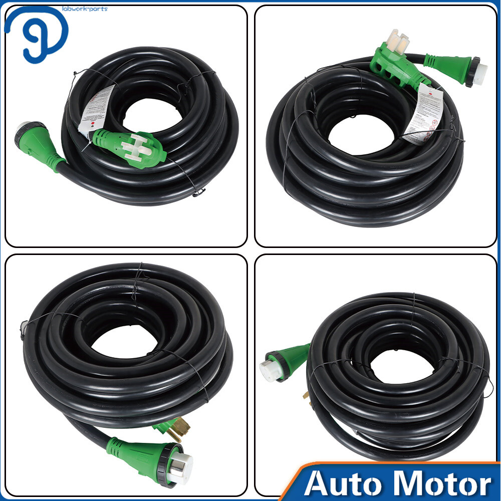 25/30/50FT 50 Amp Generator Cord and Power Inlet Box Waterproof Combo Kit ETL