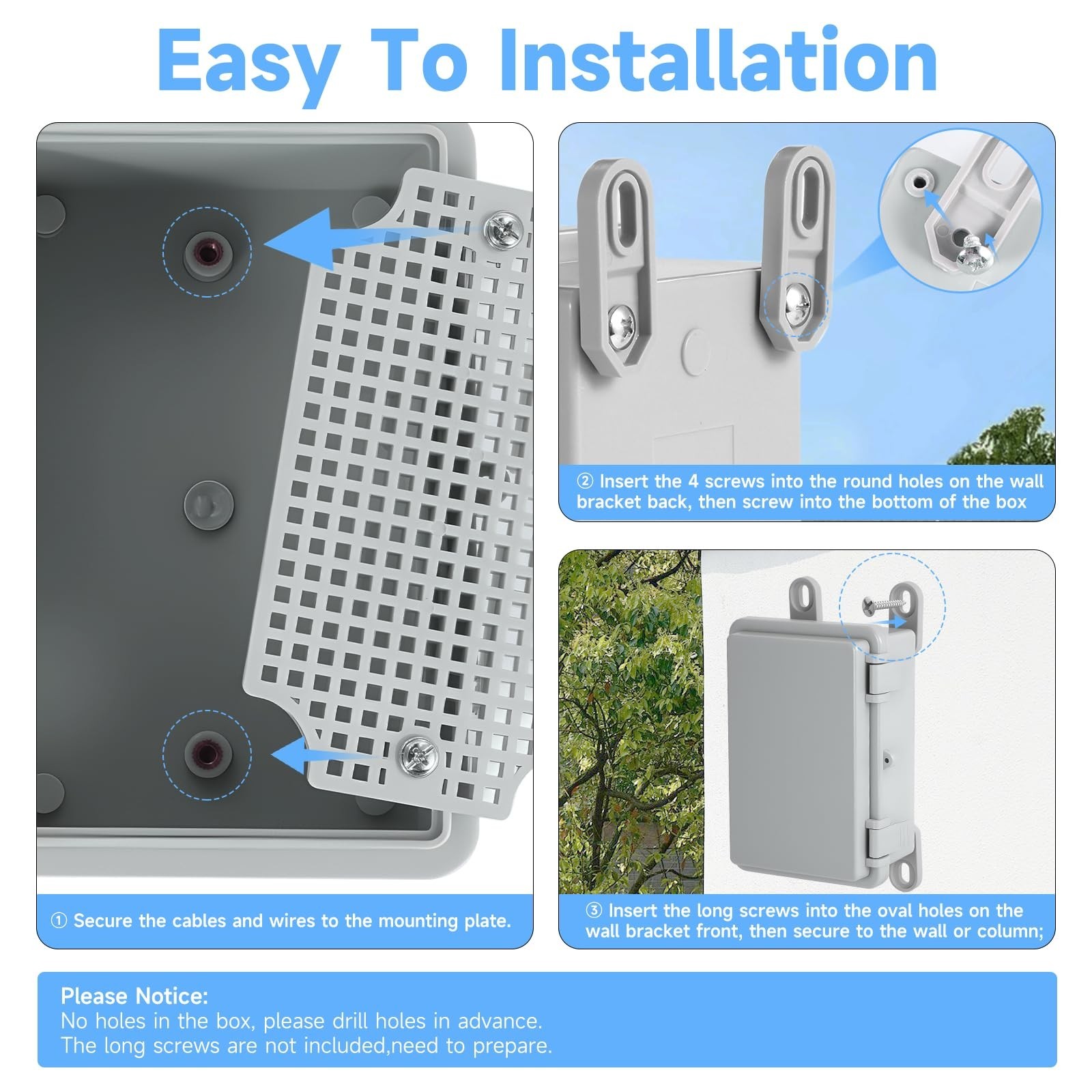 Outdoor Electrical Junction Box Waterproof IP65, Thicken ABS Plastic Project …