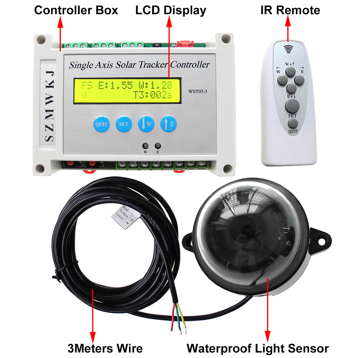 LCD Single Axis Solar Panel Auto Tracking Electronic Solar Tracker Controller IG