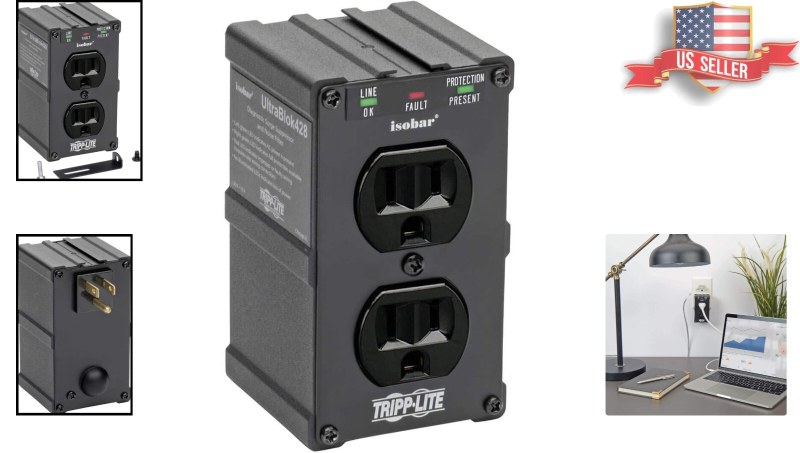 Metal Housing Surge Protector with Lifetime Limited Warranty – Isobar