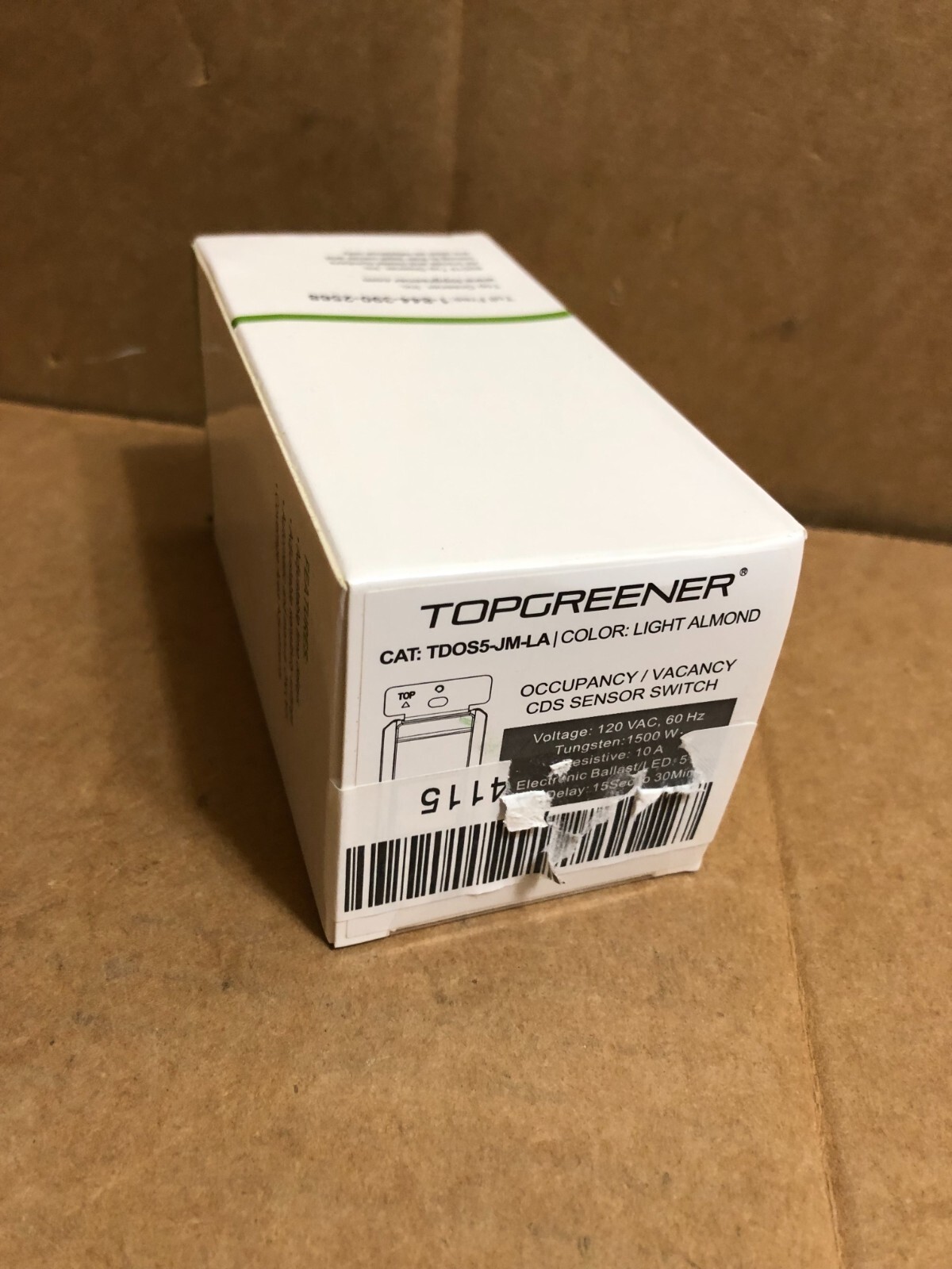 TOPGREENER Indoor Digital Wall Switch Timer Lighting Control 10A 1500W L ALMOND