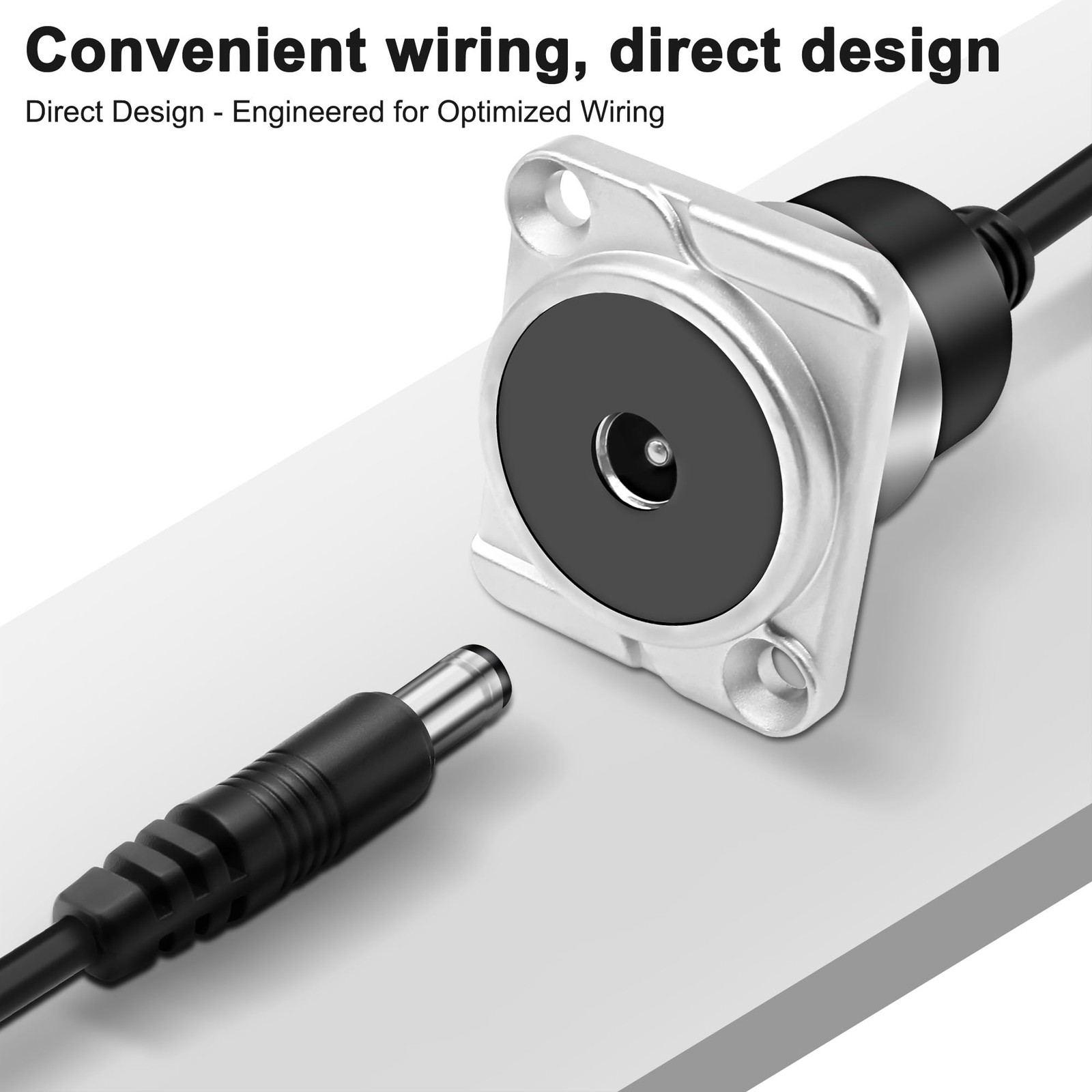 D-DC 5.5mmx2.1mm Panel Mount Power Extension Cable DC5521 Female to Jack Plug…