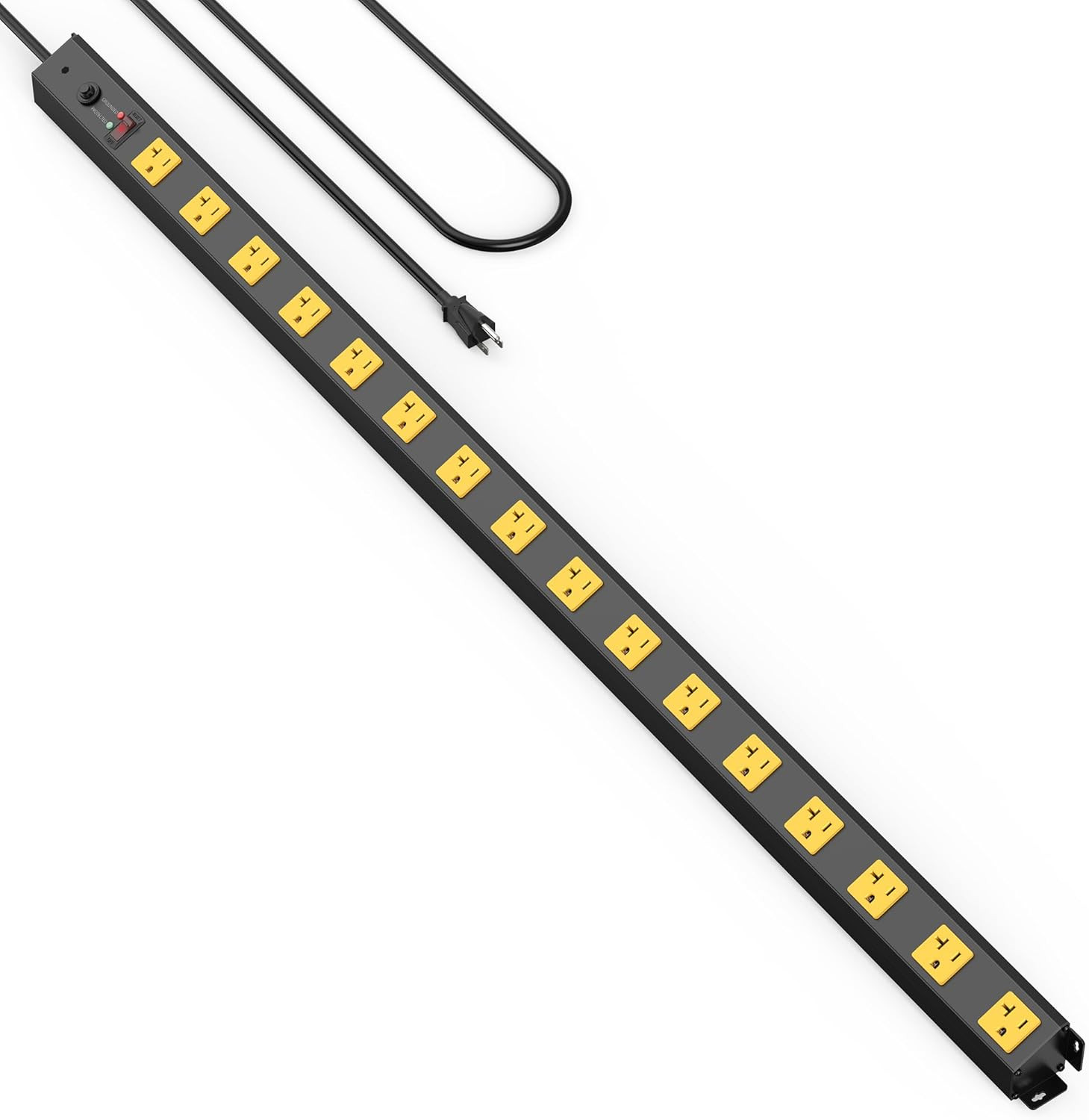 HHSOET 16 Outlet Long Power Strip, 4FT Heavy Duty Power Strip with 4800J Surge P