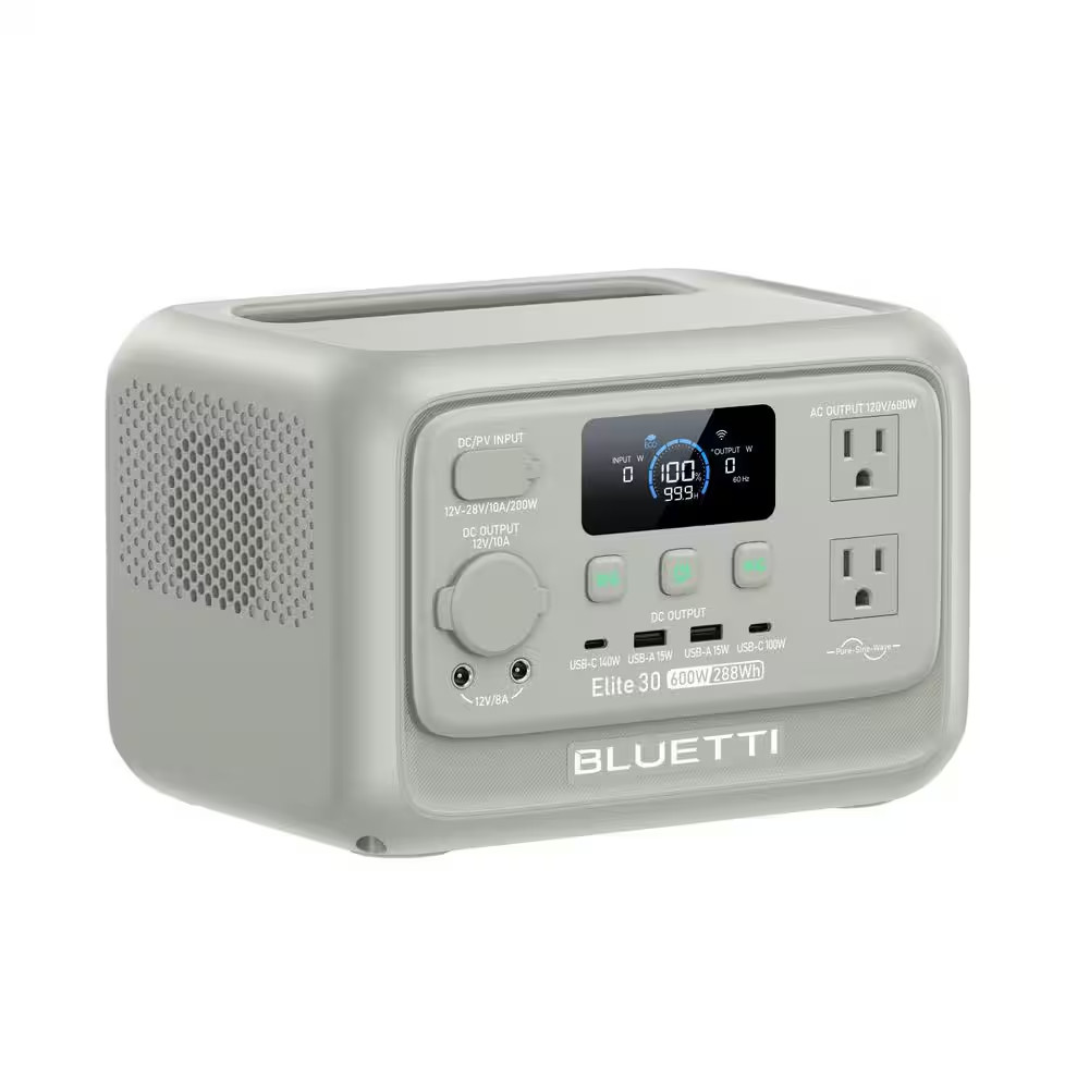 600W Continuous/1500W Peak Output 288Wh Portable Power Station, Push Button Star