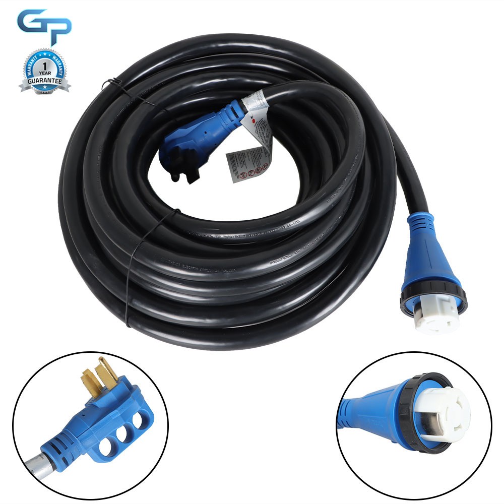 50 Amp Generator Cord 25/30/50FT+Power Inlet Box Waterproof Combo Kit ETL Listed