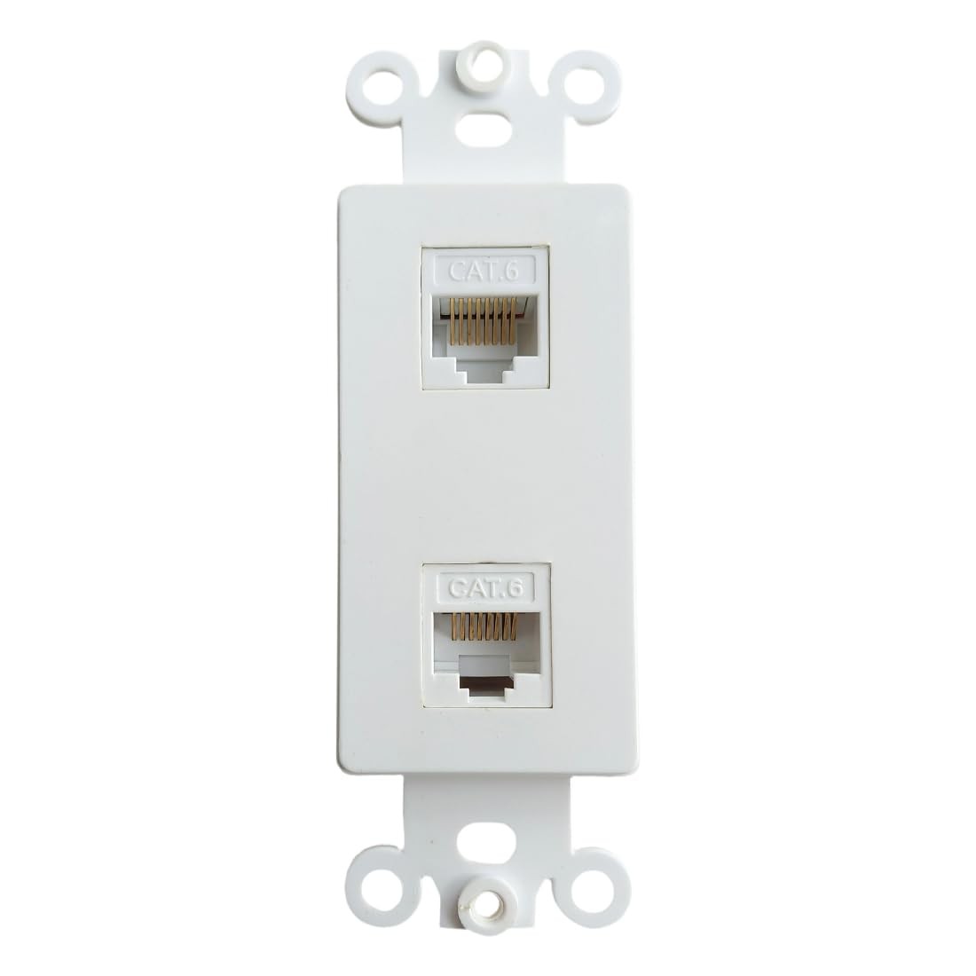 2 Port CAT 6 Ethernet Decorator Insert Wall Plate RJ45 Keystone Faceplate