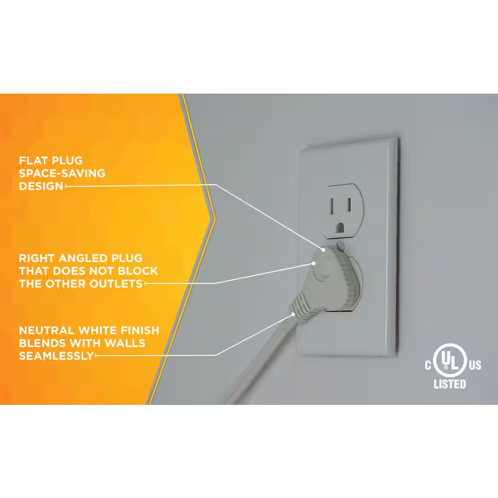 3 Ft. 16/2 SPT-2 Indoor Light-Duty Flat Plug Extension Cord