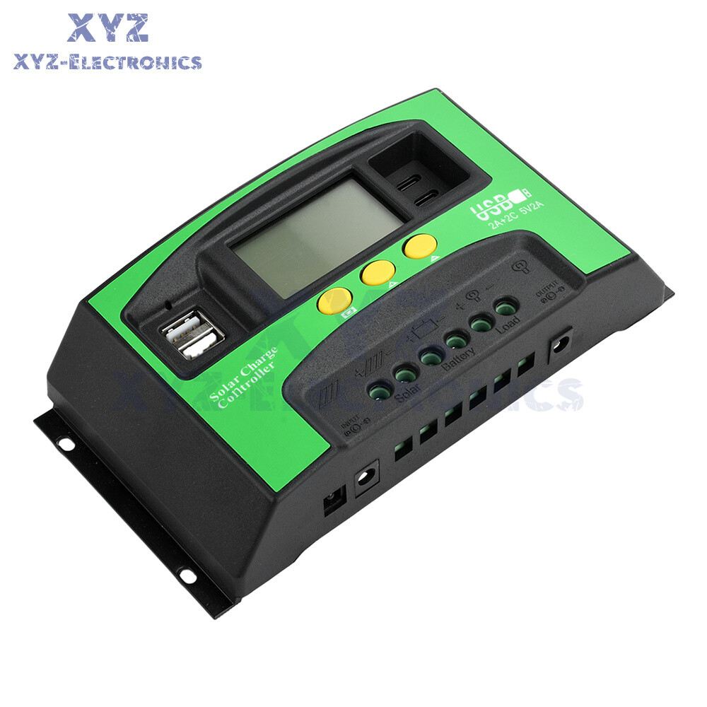 12V24V Solar Charger Controller 30A 40A 100A PV LCD Controller Timing USB/Type-C