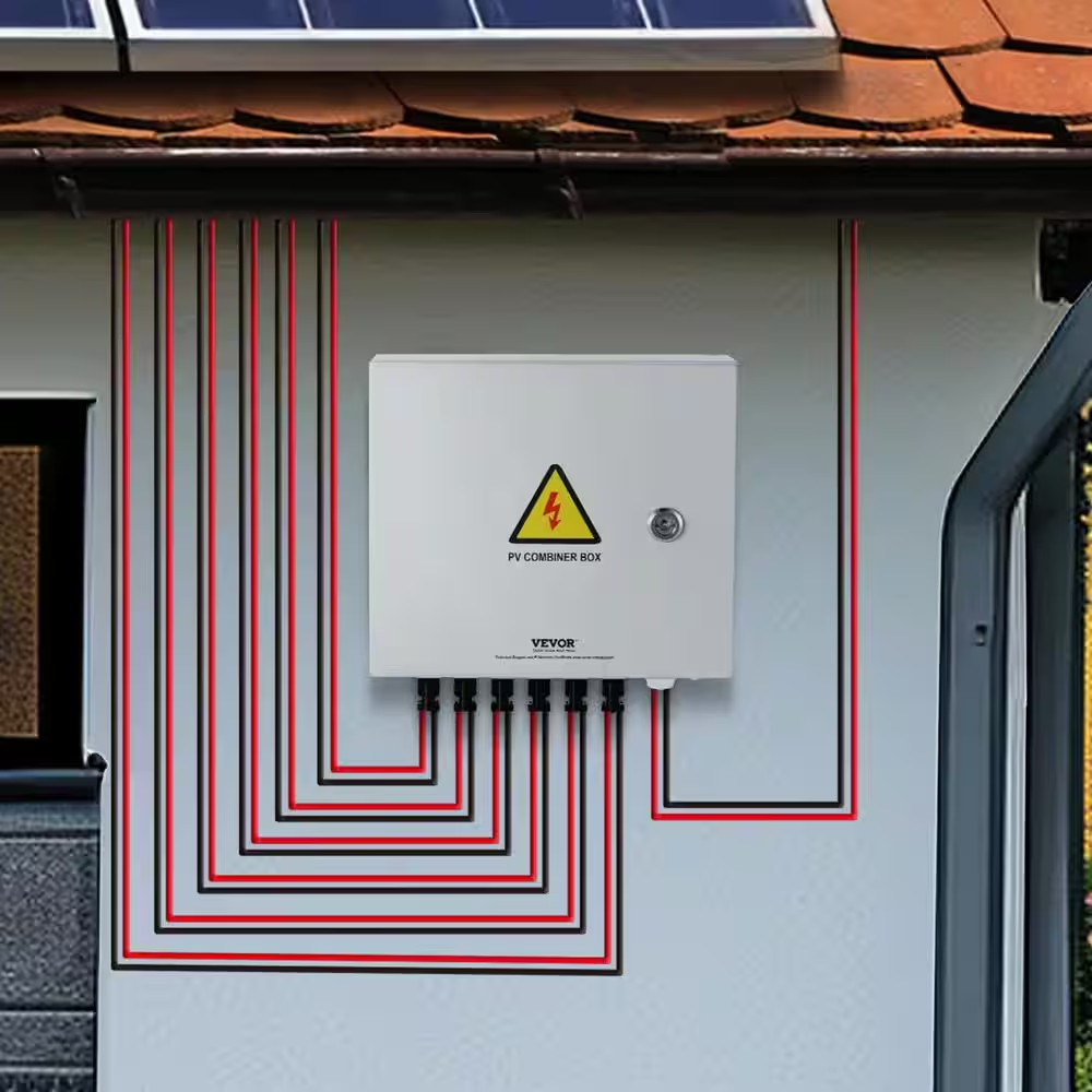 6 String 15 Amp Solar PV Combiner Box Steel Case Wih IP65 Weather Protection for
