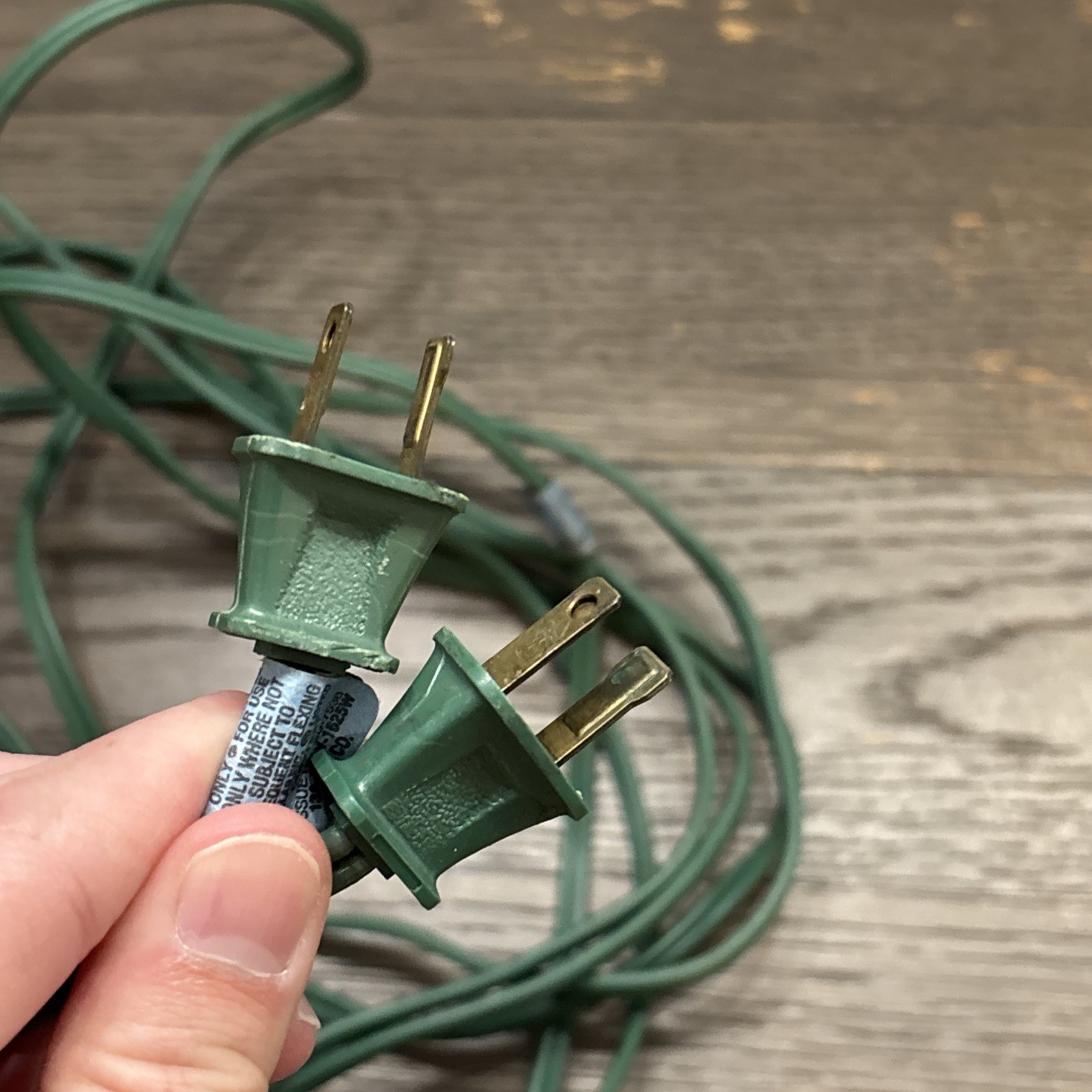Vintage Set of 2 GE Green Extension Cords. 2 Prong. 9’ Long Each