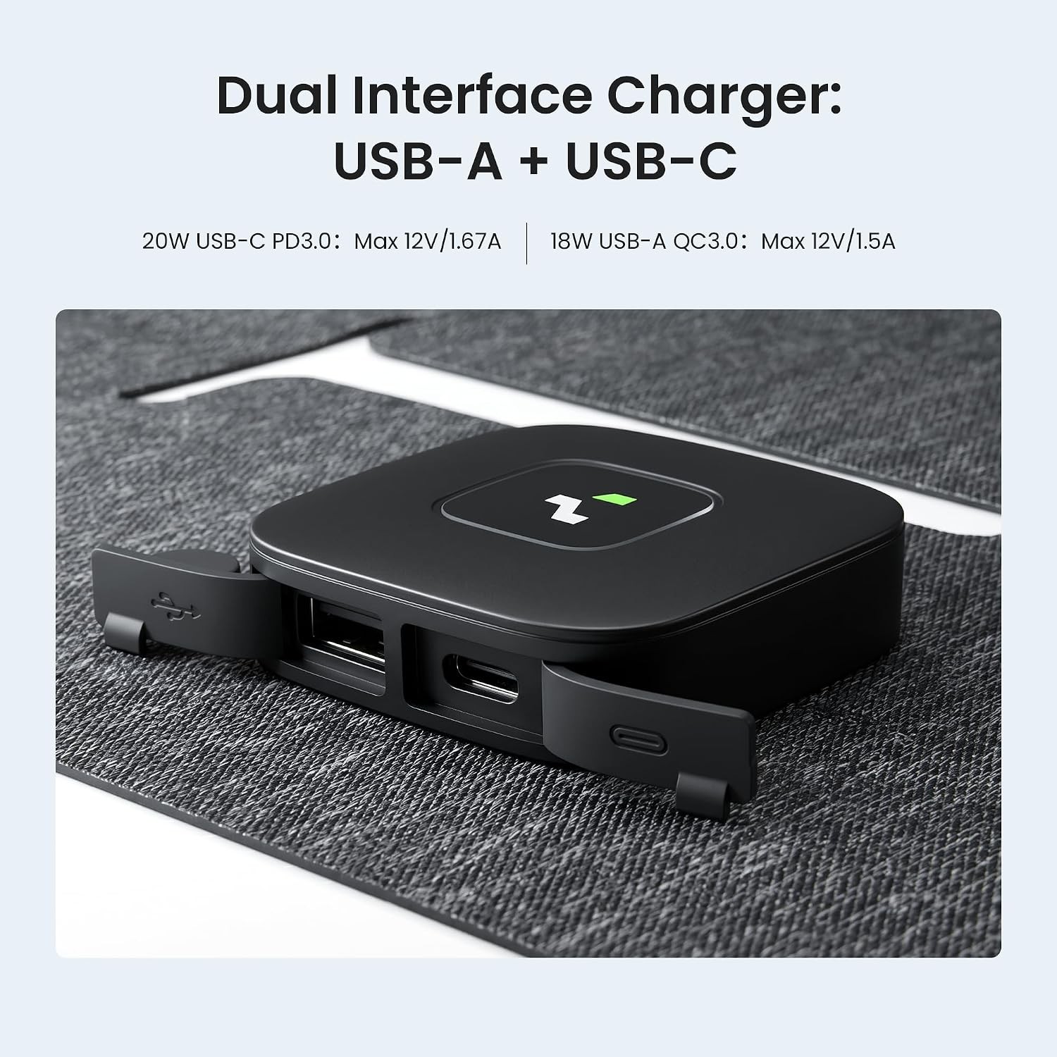 35W Solar Charger, 25.4% High Efficiency, USB-A/C, IP68, Portable
