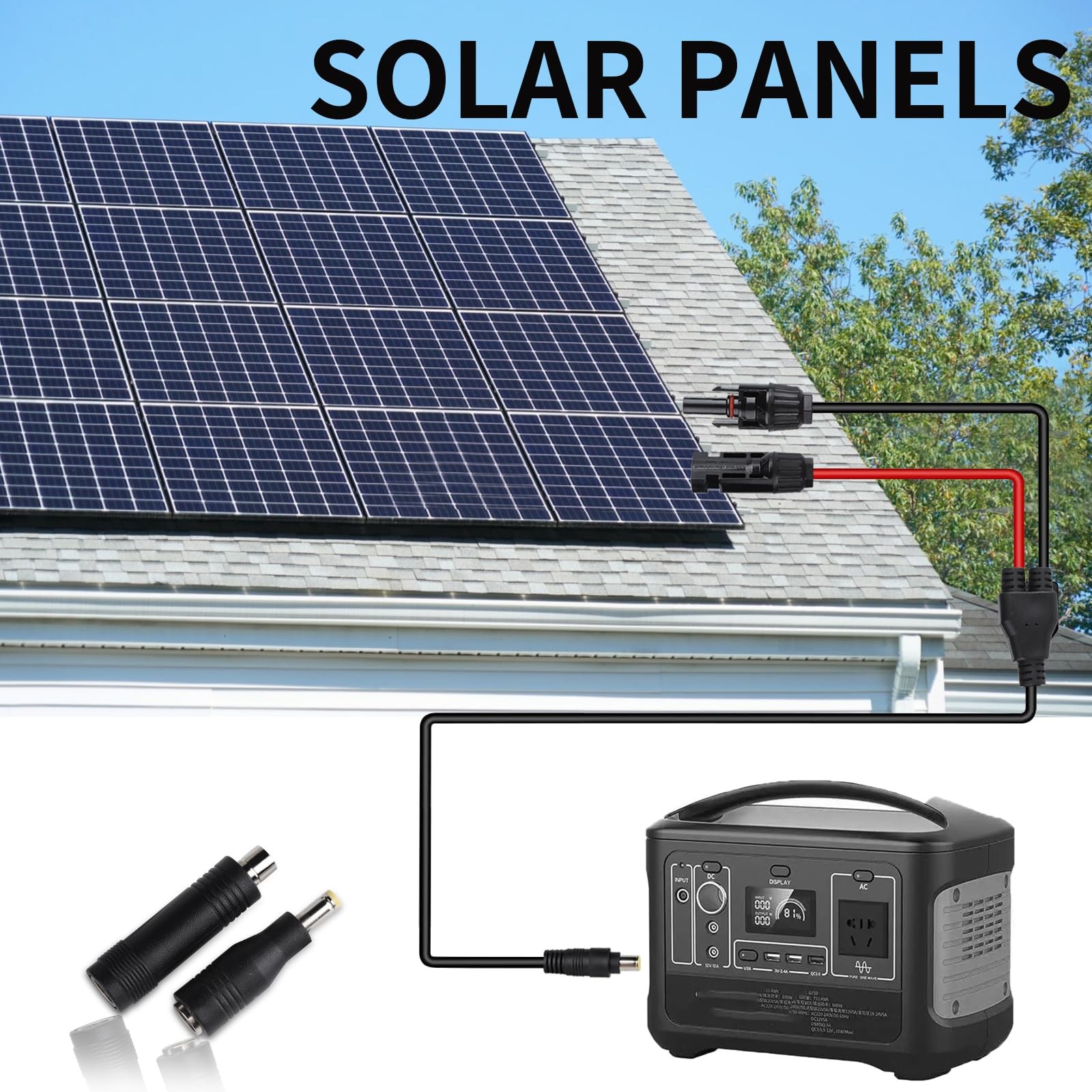 HNYYZL Jackery Solar Panel Connector – MC4 to DC 8mm Extension Cable, DC7909 …