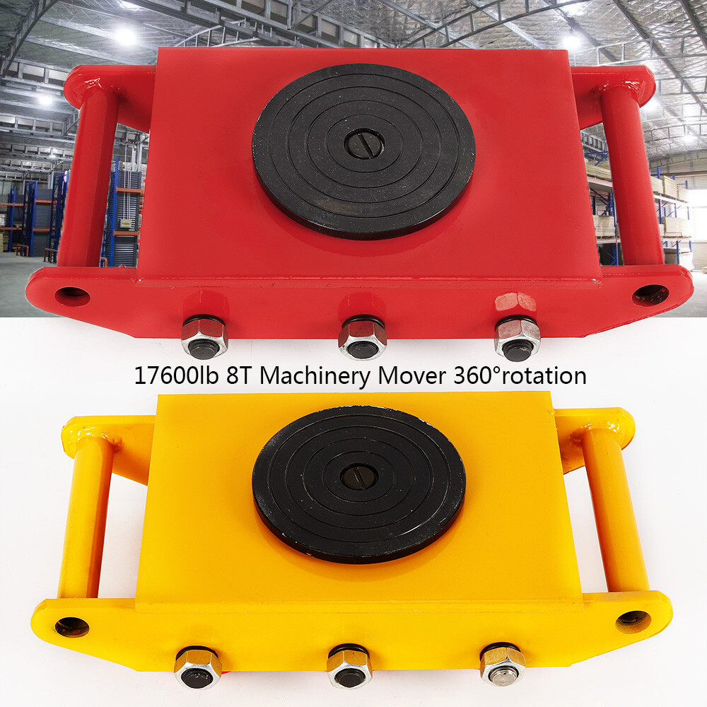 6/8/12Ton Heavy Duty Machine Dolly Skate Machinery Roller Mover Cargo Trolley US