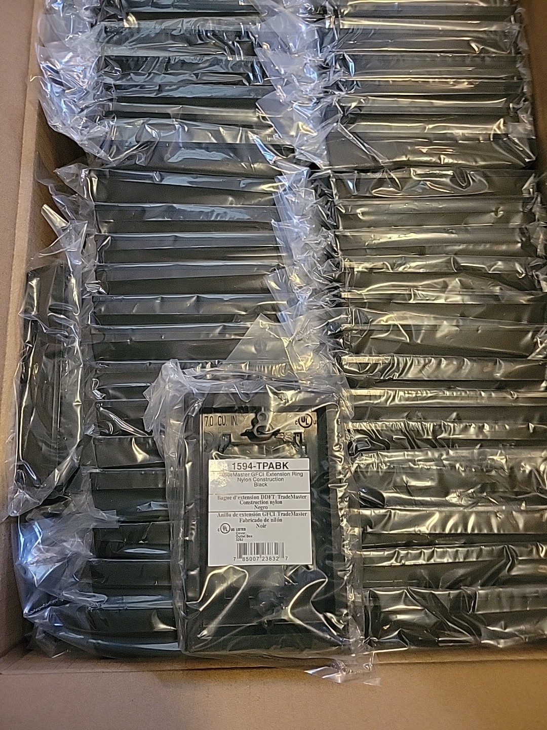 Case 100 count Legrand Extension Ring GFCI Nylon Construction Black 1594-TPABK
