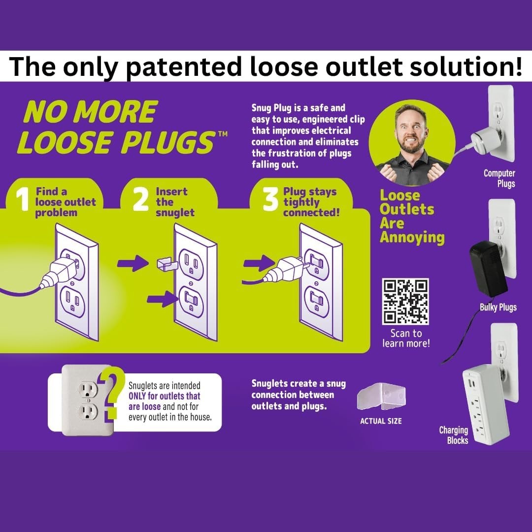 25-Pack Clear Loose Outlet Fix for 110 Volt Electrical Safety & Convenience