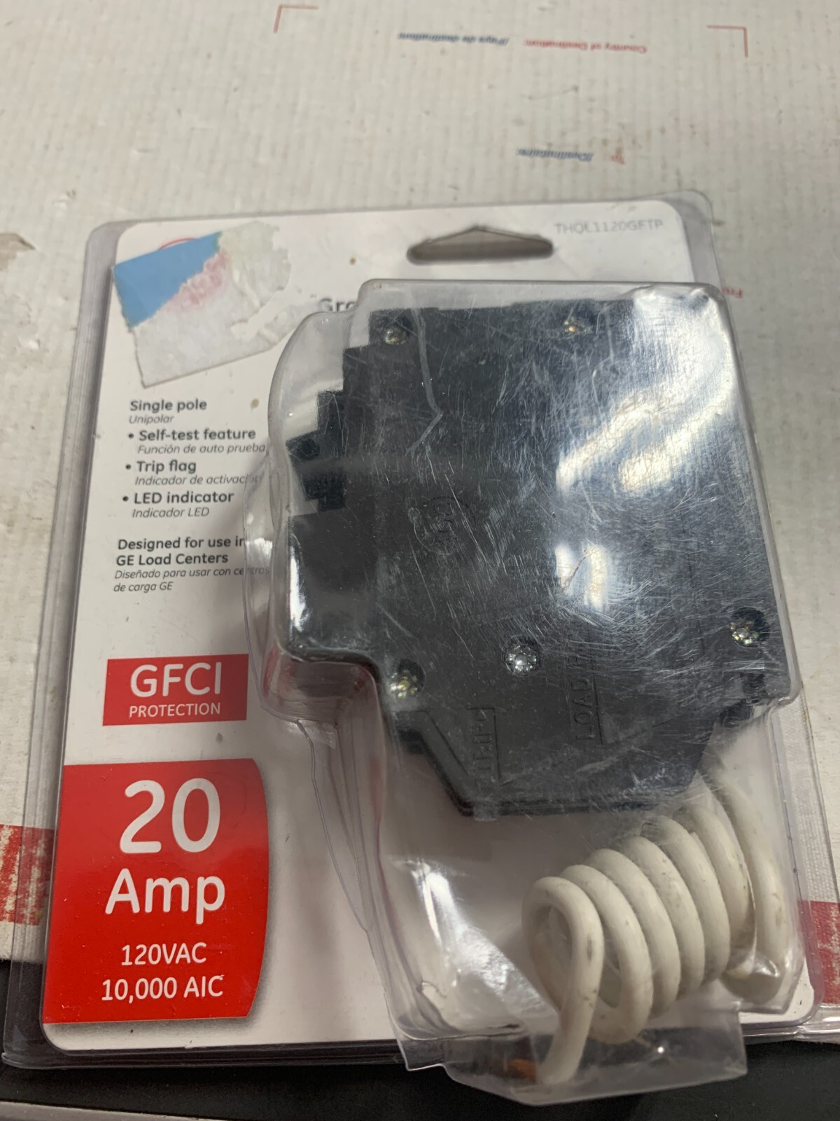 GE THQL1120GFTP Single Pole 20A GFCI Circuit Breaker