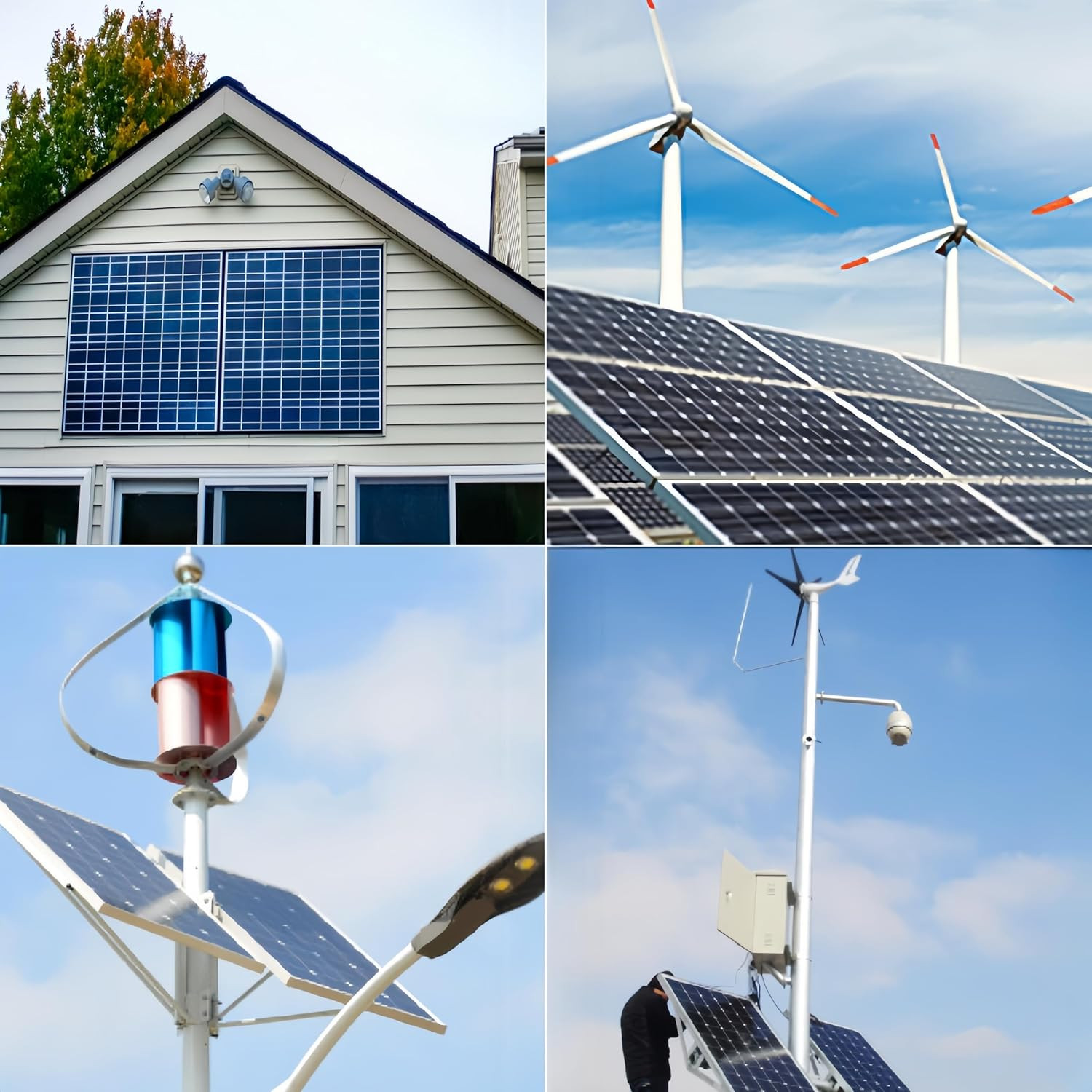 2000W Wind Solar Hybrid Charge Controller, 1000W Wind Turbine & 1000W Solar Pane