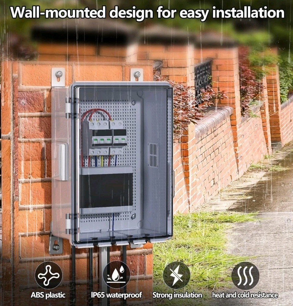 ABS Electrical Junction Box Cable Grommets Indoor/Outdoor Waterproof Enclosure