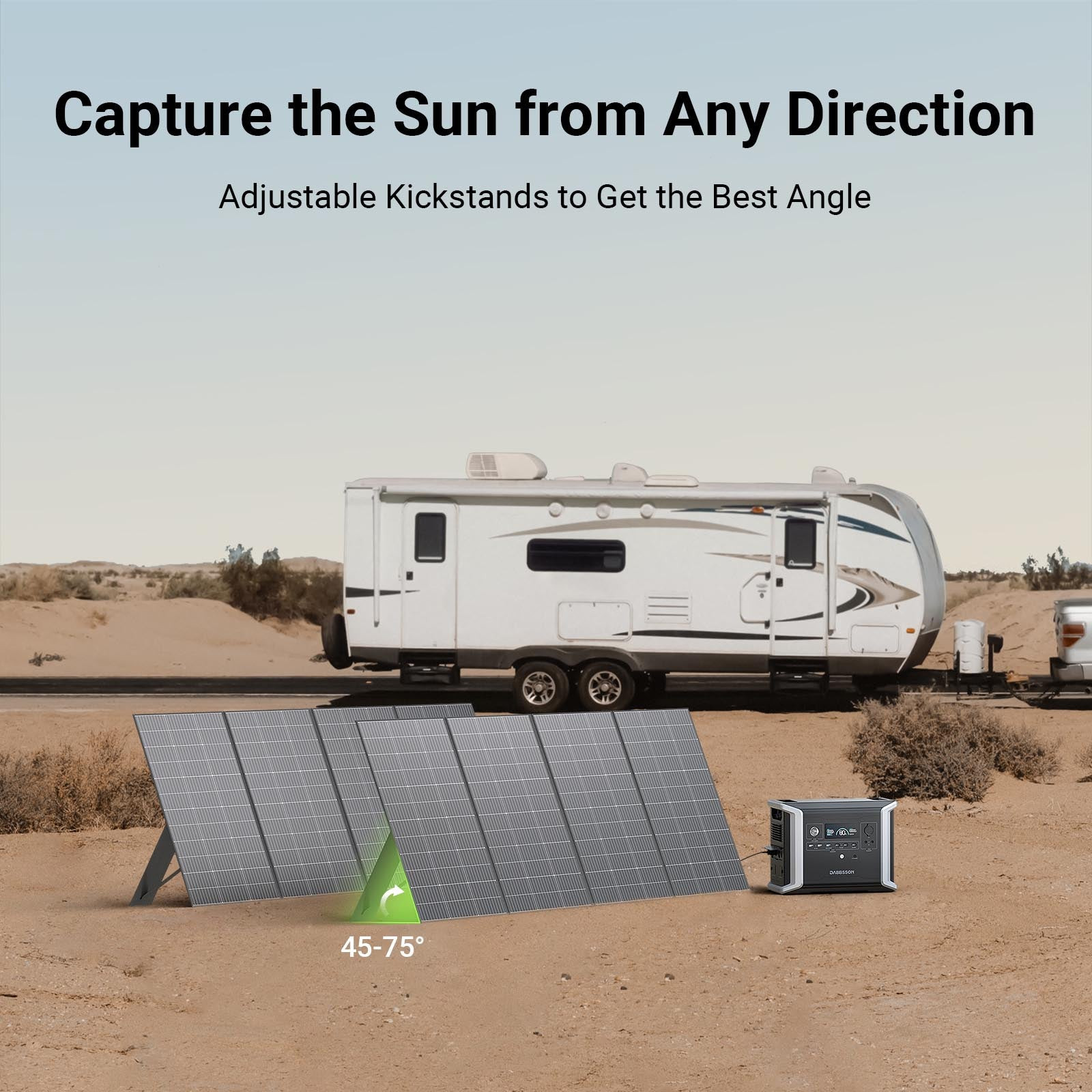 3000L 3072Wh Portable Power Station 3000W Generator w/420W Solar Panel Dabbsson