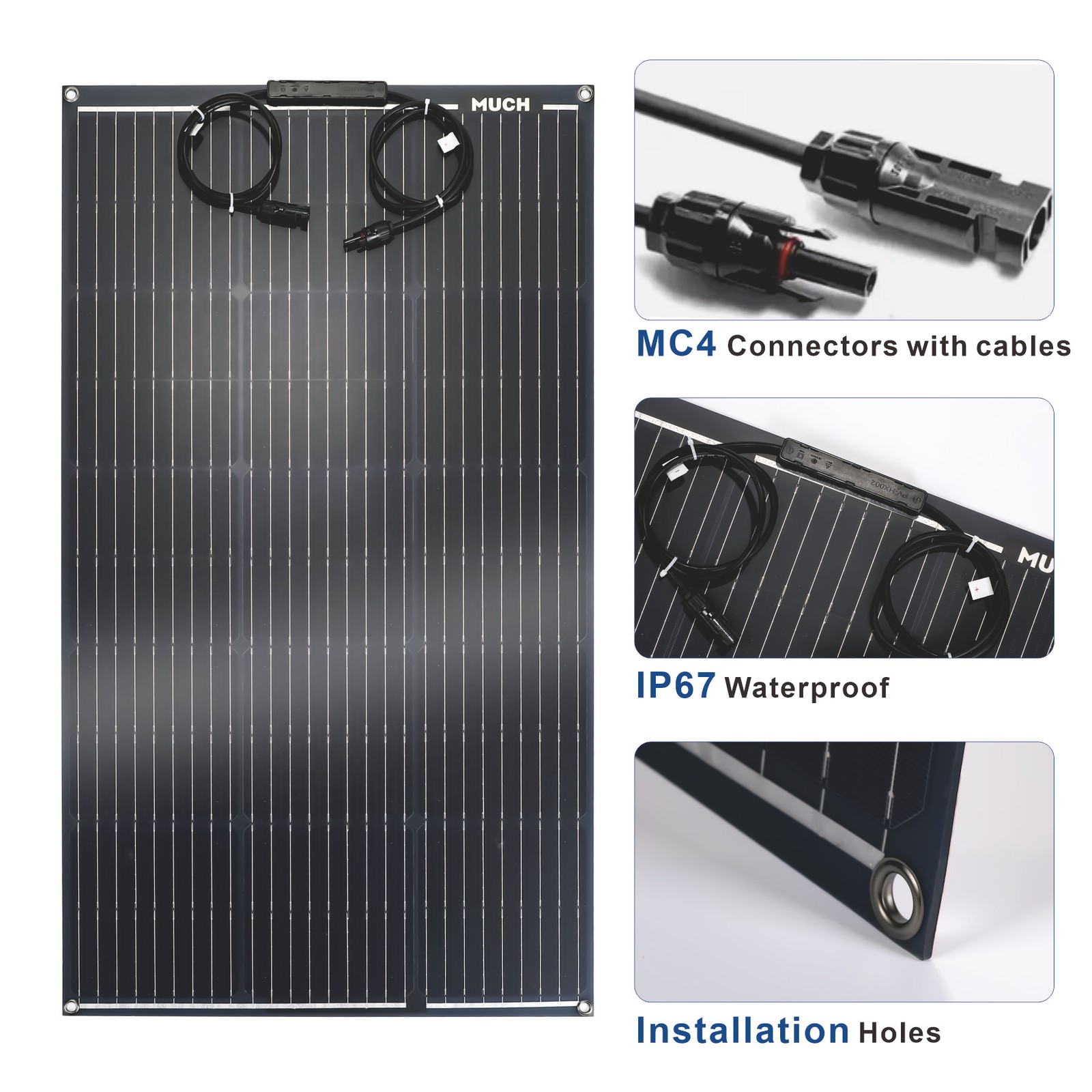 400W Watt Portable Flexible Solar Panel RV Camping Off-Grid Rooftop 12V/24V/48V